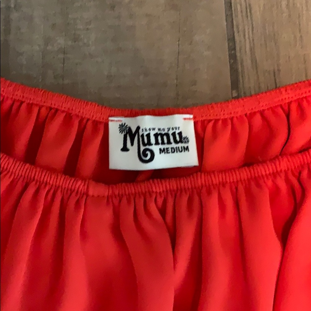 Red  Ruffled Crop Top - Picture 3 of 3